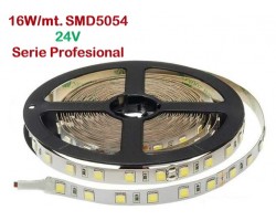 Tira LED 5 mts Flexible 24V 80W 300 Led SMD 5054 IP20 Blanco Cálido Serie Profesional